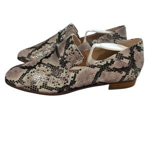 Clarks Womens‎ Pure Viola Loafers Shoes Gray Snake Print Leather Size 8.5M